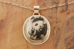 Genuine White Buffalo Turquoise Sterling Silver Native American Pendant